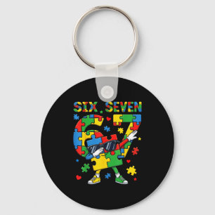 Porte-clés 6 7 sensibilisation à l'autisme 67 dabbing six sep