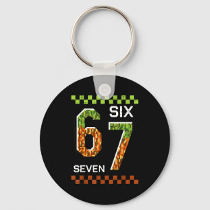 Porte-clés 6 7 six sept pixel jeu mème drôle 67 garçons enfan