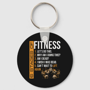 Porte-clés 6 étapes de l'exercice de musculation Fitness