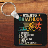 Porte-clés 6 Étapes Des Athlètes De Triathlon Triathlètes Cou (Recto)