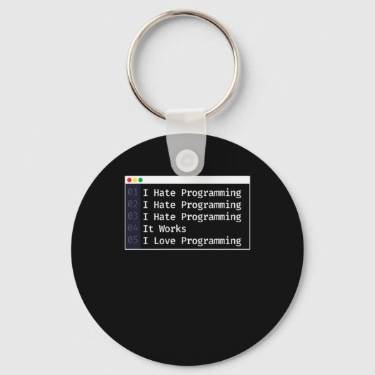 Porte-clés 6 Étapes Du Codage Du Programmeur De Débogage (Recto)