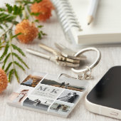 Porte-clés 6 Photo Mariage Collage Newlyweds Keepsaké (Devant Droit)