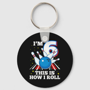 Porte-clés 6e anniversaire Bowling I'm 6 Voici comment je rou