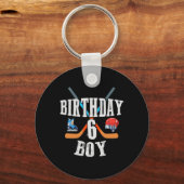 Porte-clés 6e anniversaire Garçon Hockey sur glace 6 ans Anni (Recto)