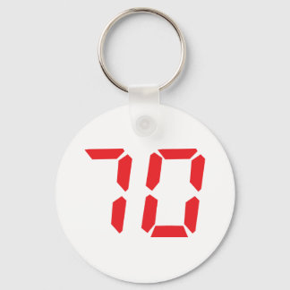 Porte-clés 70 soixante-dix réveil rouge numéro numérique