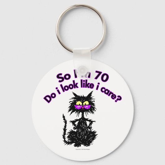 Porte-clés 70e anniversaire Cadeaux de chats (Recto)