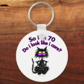 Porte-clés 70e anniversaire Cadeaux de chats (Recto)