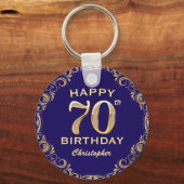 Porte-clés 70e anniversaire de la Parties scintillant marine  (Recto)