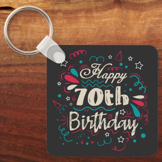 Porte-clés 70e anniversaire décoratif (Recto)