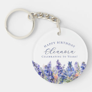 Porte-clés 70e anniversaire Juillet Cadeau Fleur de naissance
