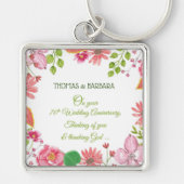 Porte-clés 70e anniversaire Mariage religieux Fleurs (Devant)