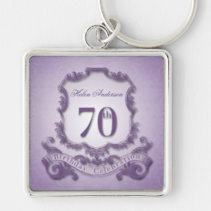 Porte-clés 70e anniversaire Vintage Cadre personnalisé porte 