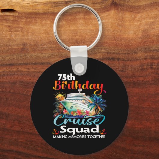 Porte-clés 75e anniversaire Croisière Escouade amis vacances (Recto)