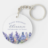 Porte-clés 75e anniversaire Juillet Cadeau Fleur de naissance (Dos)