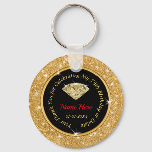 Porte-clés 75e anniversaire Souvenirs Idées Personnalisées po