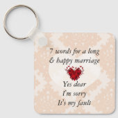 Porte-clés 7 Mots À Un Mariage Long Et Un Mariage Heureux (Recto)