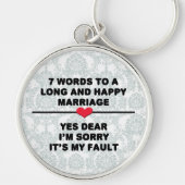 Porte-clés 7 Mots À Un Mariage Long Et Un Mariage Heureux (Devant)