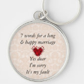 Porte-clés 7 Mots À Un Mariage Long Et Un Mariage Heureux (Devant)