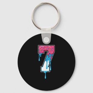 Porte-clés 7 Numéro Sept Équipe Sports Crème Glacée Goutte 67