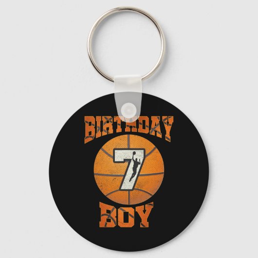 Porte-clés 7e Anniversaire tenue garçon basket-ball 7 ans Ol (Recto)