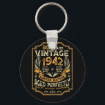 Porte-clés 80 ans Vintage 1942 80e anniversaire<br><div class="desc">80 ans Vintage 1942 80e anniversaire</div>