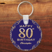 Porte-clés 80e anniversaire de la Parties scintillant marine (Recto)