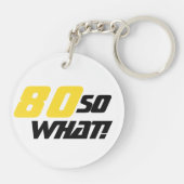 Porte-clés 80e anniversaire Motivationnel Positif Jaune Noir (Dos)