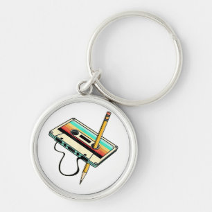Porte-clés 80s Cassette Tape Pencil 1980s Retro Vintage Throw