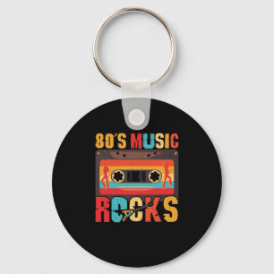 Porte-clés 80s Music Rocks - Vintage Retro Distressed