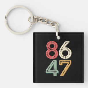 Porte-clés 86 47 Anti Trump Vintage Style Rétro années 80