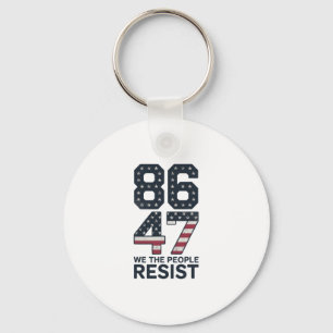 Porte-clés 86 47 Résister Anti Trump Vintage 8647 Drapeau Usa