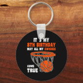 Porte-clés 8 ans Joyeux 8e anniversaire Basketball 8e anniver (Recto)