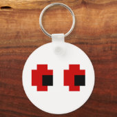 Porte-clés 8 bits Éffrayants yeux rouges (Recto)