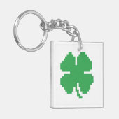 Porte-clés 8 bits Pixel Lucky Four Leaf Clocher (Devant gauche)