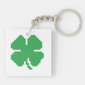 Porte-clés 8 bits Pixel Lucky Four Leaf Clocher (Dos)