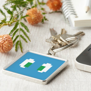 Porte-clés 8 Bits Pixel Manga Yeux verts