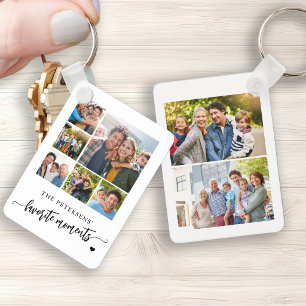 Porte-clés 8 collage photo nom de famille personnalisé