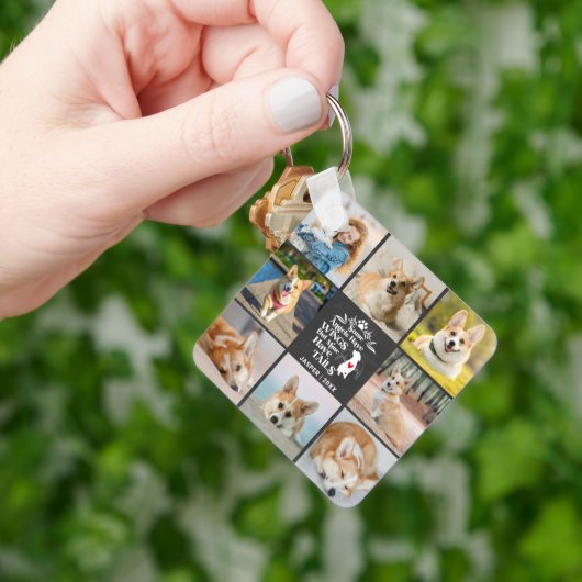 Porte-clés 8 Photo Collage Animaux de compagnie Chien Perte S (main)