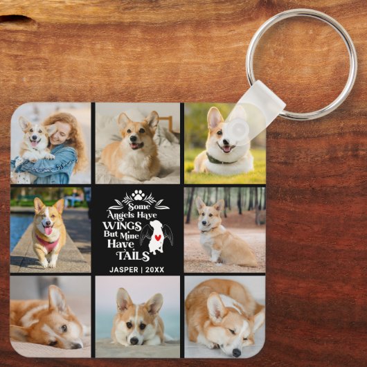 Porte-clés 8 Photo Collage Animaux de compagnie Chien Perte S (Verso)