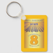 Porte-clés 8 Year Sober Anniversary | Golden Ray 12 Step (Recto)