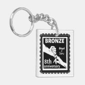 Porte-clés 8e anniversaire mariage cadeau traditionnel bronze (Devant gauche)