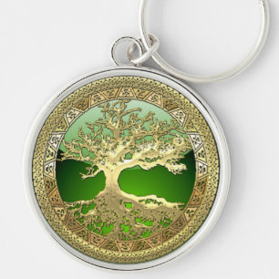 Porte-clés [90] Golden Celtic Tree of Life [3D]