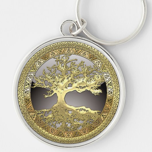 Porte-clés [90] Golden Celtic Tree of Life [3D] (Devant)