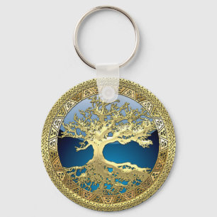 Porte-clés [90] Golden Celtic Tree of Life [3D]