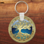 Porte-clés [90] Golden Celtic Tree of Life [3D] (Recto)
