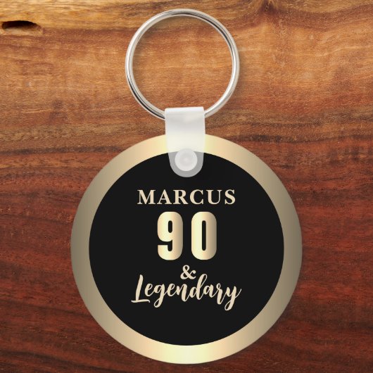 Porte-clés 90 & Legendary Gold 90th Birthday (Recto)