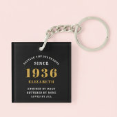 Porte-clés 90th Birthday 1936 Black Gold For Her Personalized