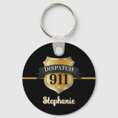 Porte-clés 911 Dispatch Gold Badge personnalisé (Recto)