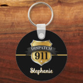 Porte-clés 911 Dispatch Gold Badge personnalisé (Recto)
