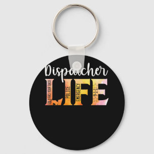 Porte-clés 911 Police Emergency Dispatcher Life Gold